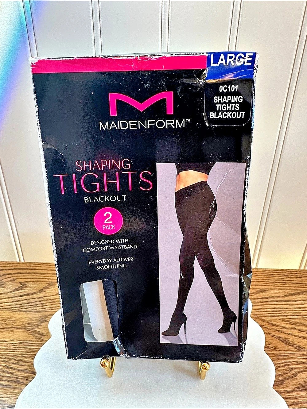 Maidenform Shaping Tights Blackout 1-Pack Black Large. Includes one tight.